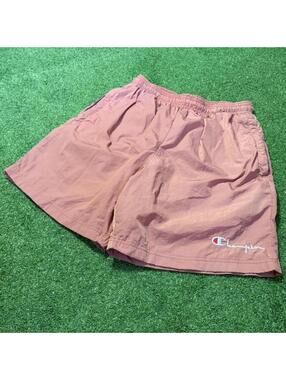 Champion Nylon Swim Trunks Shorts Mesh Lined Salmon Medium Streetwear